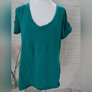 GAP Teal Short Sleeve V-Neck Top